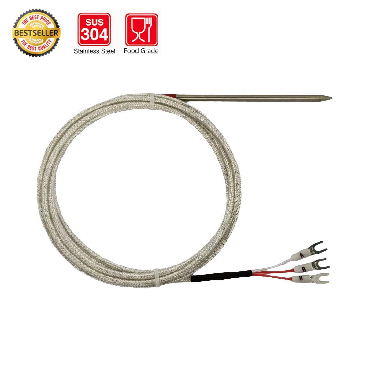 Sharp RTD PT100 Meat Temperature Sensor Probe with 2m High Temperature Cable