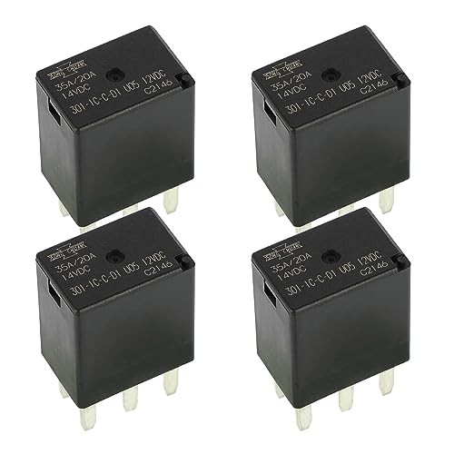 (Pack of 4) 301-1C-C-D1 U05 12VDC 5 Pin 20A Automotive Purpose Relays