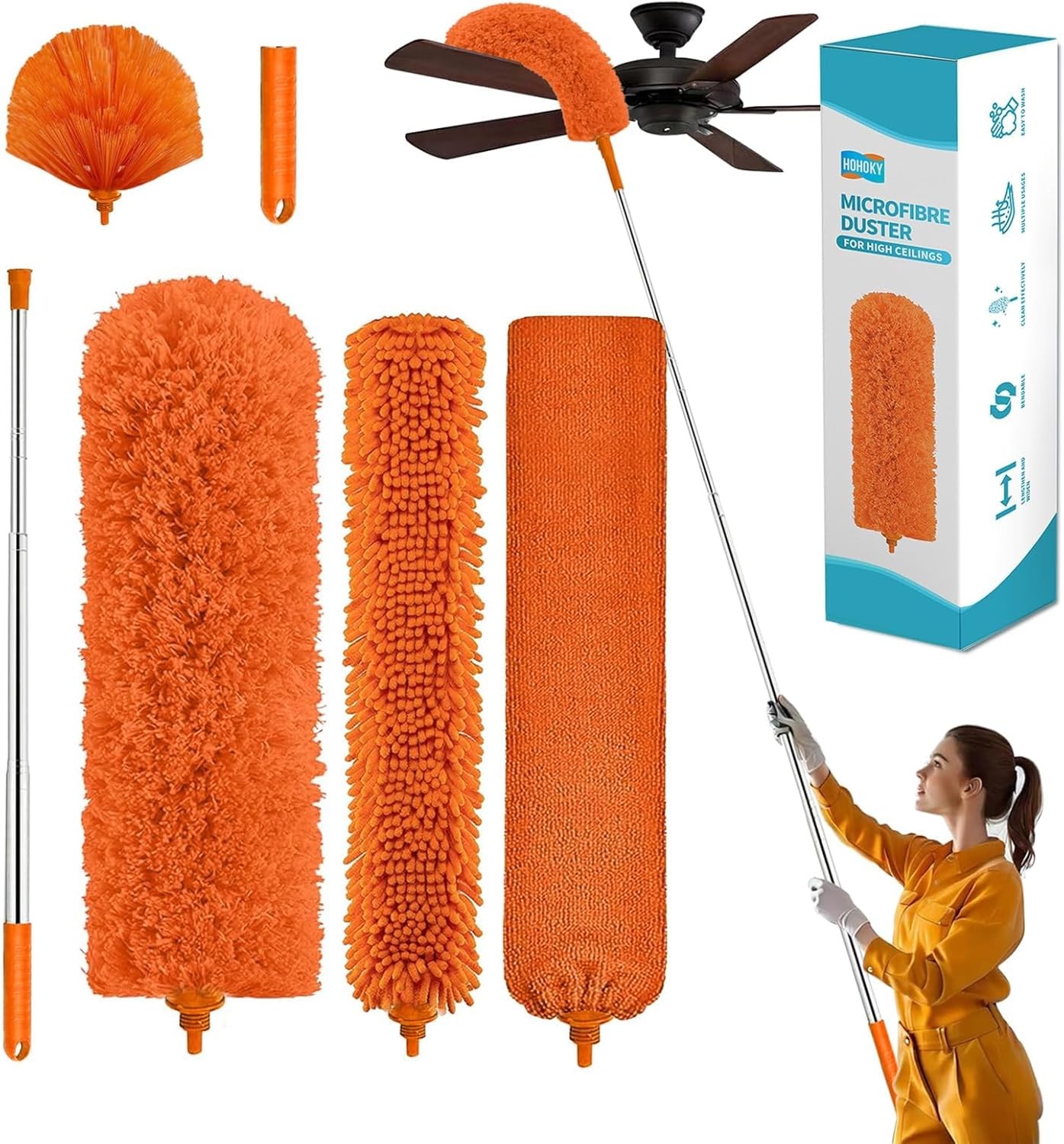 Telescoping Cobweb Duster with Extension Pole