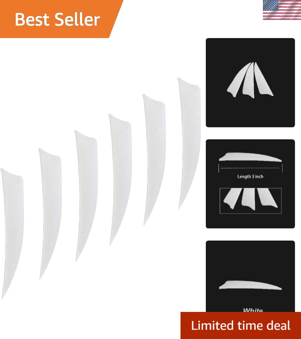36 Pack 3-Inch Feather Fletching with Shield Cut - Precision for Shooting Arrows