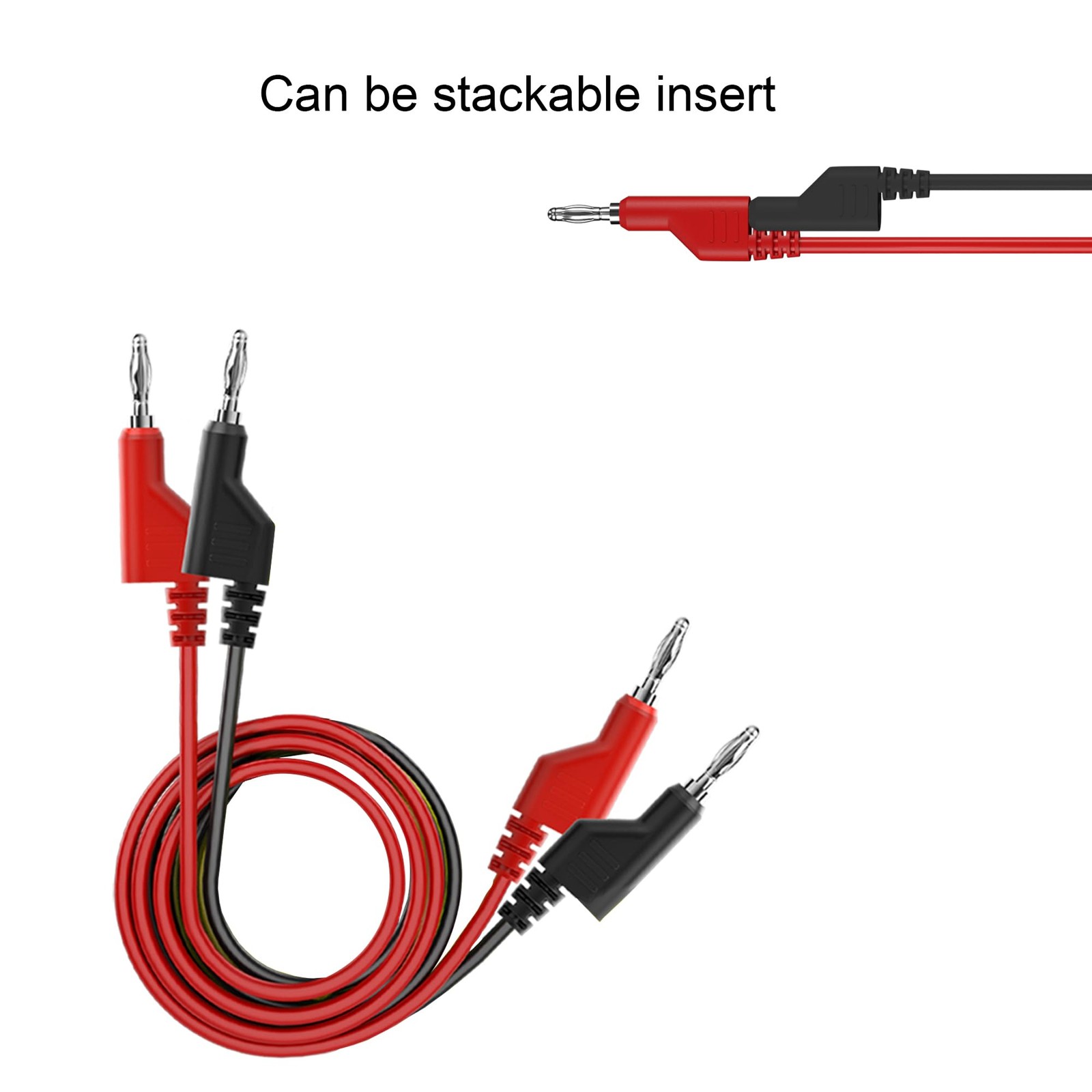 Stackable Banana Plug Test Leads Cable Kit with Alligator Clips, 6 Pcs
