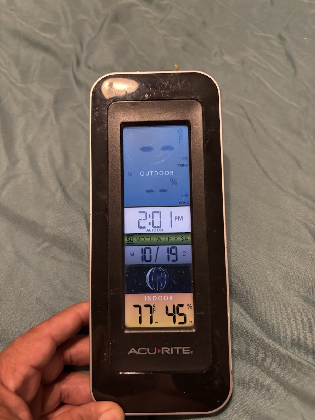 Acurite Weather Thermometer Color Display Indoor Outdoor W/ Power Cord 00554SBDI