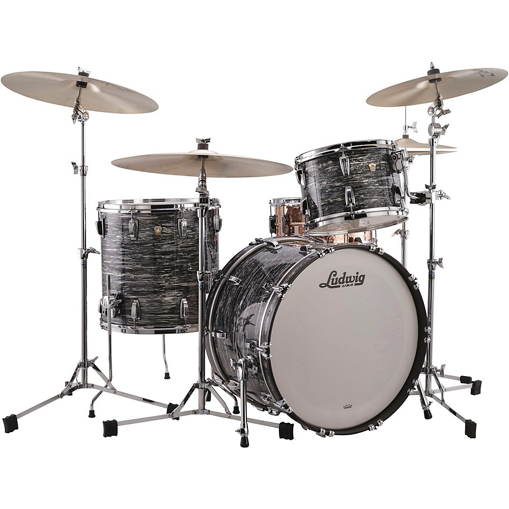 Ludwig Classic Maple 3-Piece Fab Shell Pack 22 in Bass Vintage Black Oyster Prl