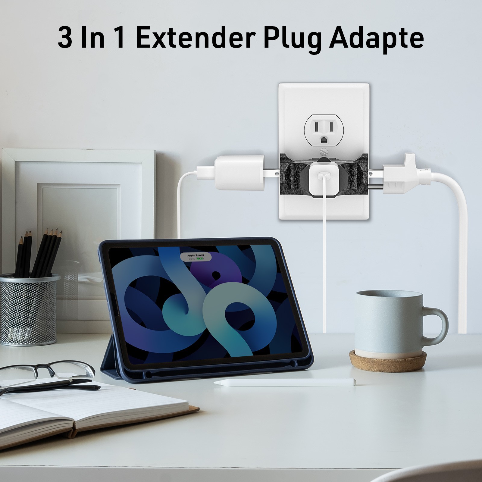 3-Pack 3 Way Plug Adapter,Power Splitter Plug Outlet,3 Way Electrical Splitter