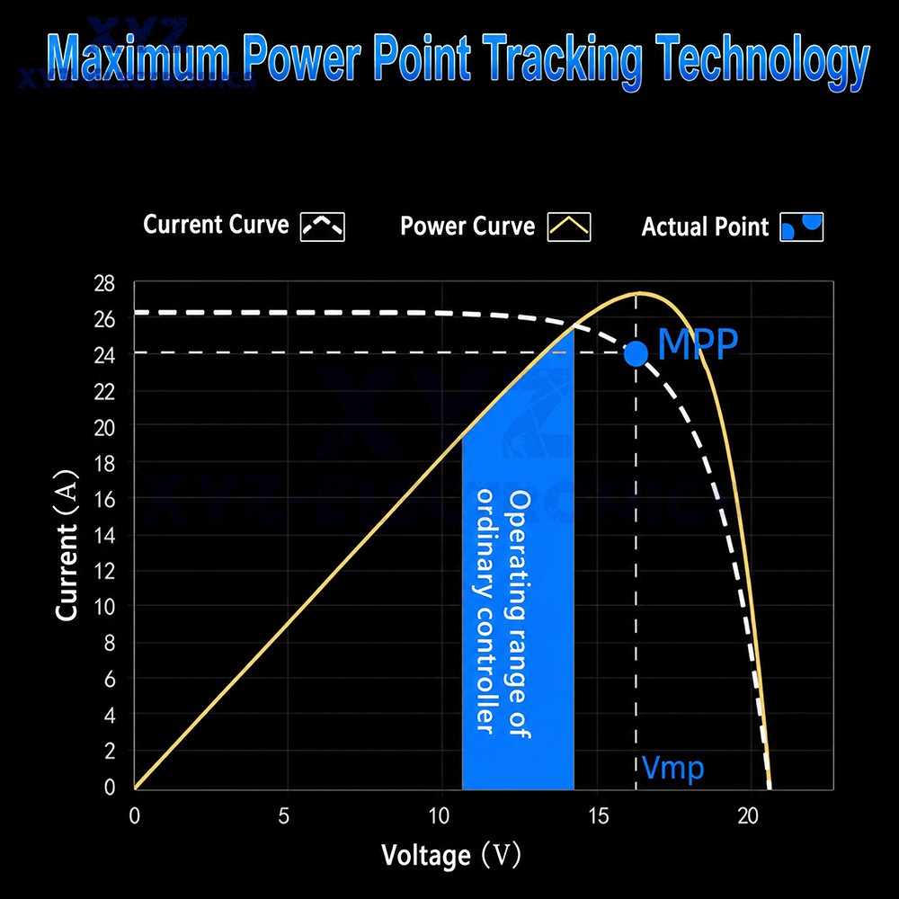 100W MPPT Smart Solar Controller DIP Switch for 12V 24V Energy Storage Systems