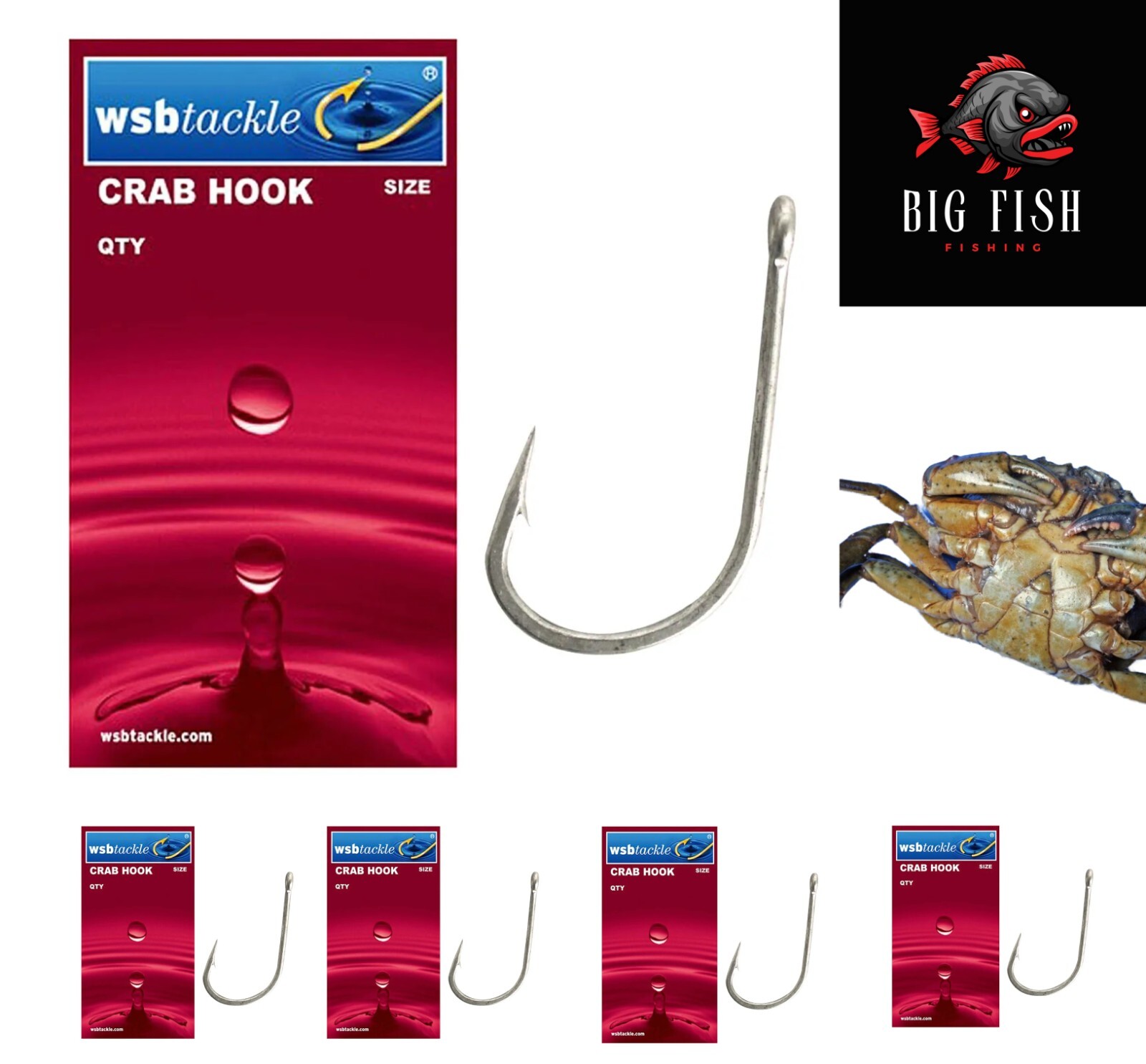Crab Hooks Short Shank Wide Gape Sea Fishing Hooks For Crab Baits