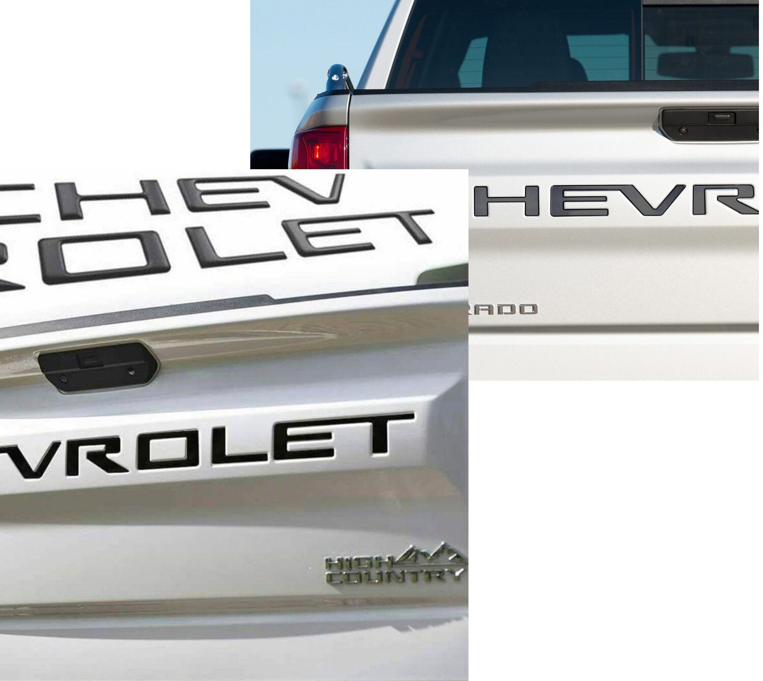 Tailgate Letters Matte Black for 2019-2023 Silverado 3D Raised Insert Emblem
