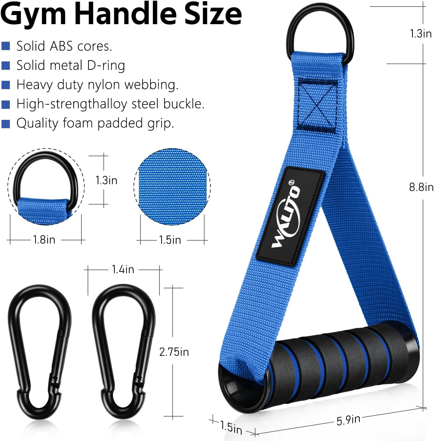 Exercise Handles, Cable Machine Handles for Gym Cable Attachments Training | 2 P