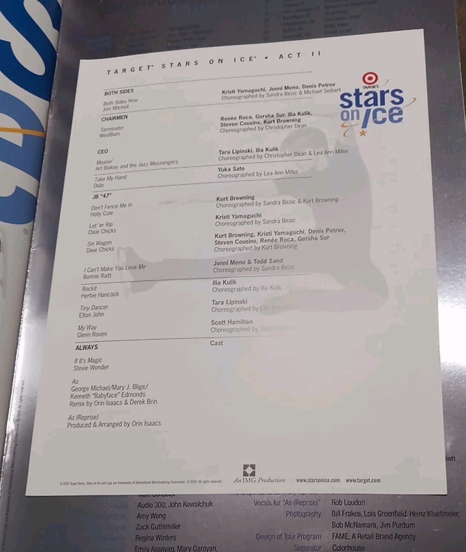 Scott Hamilton Commemorative Issue Program Stars On Ice 2000 – 2001