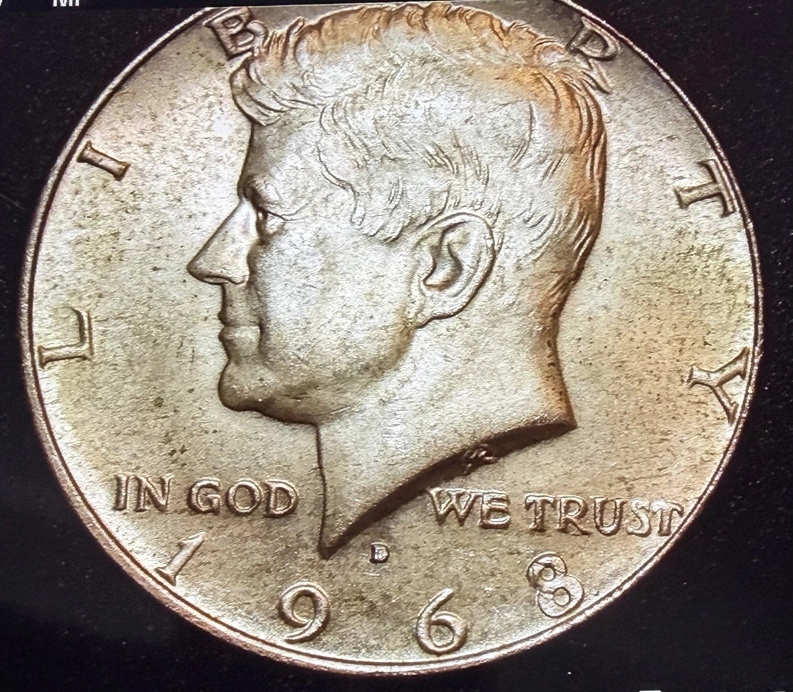 1968 D Kennedy Half Dollar 40% Silver Choice BU US Coin See Pics D180 RPM