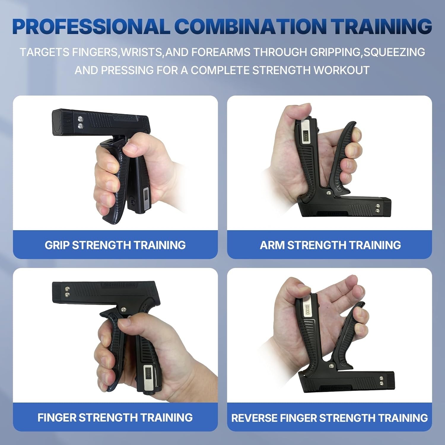 Adjustable Hand Grip Strength Trainer with Digital Counter for Muscle Building