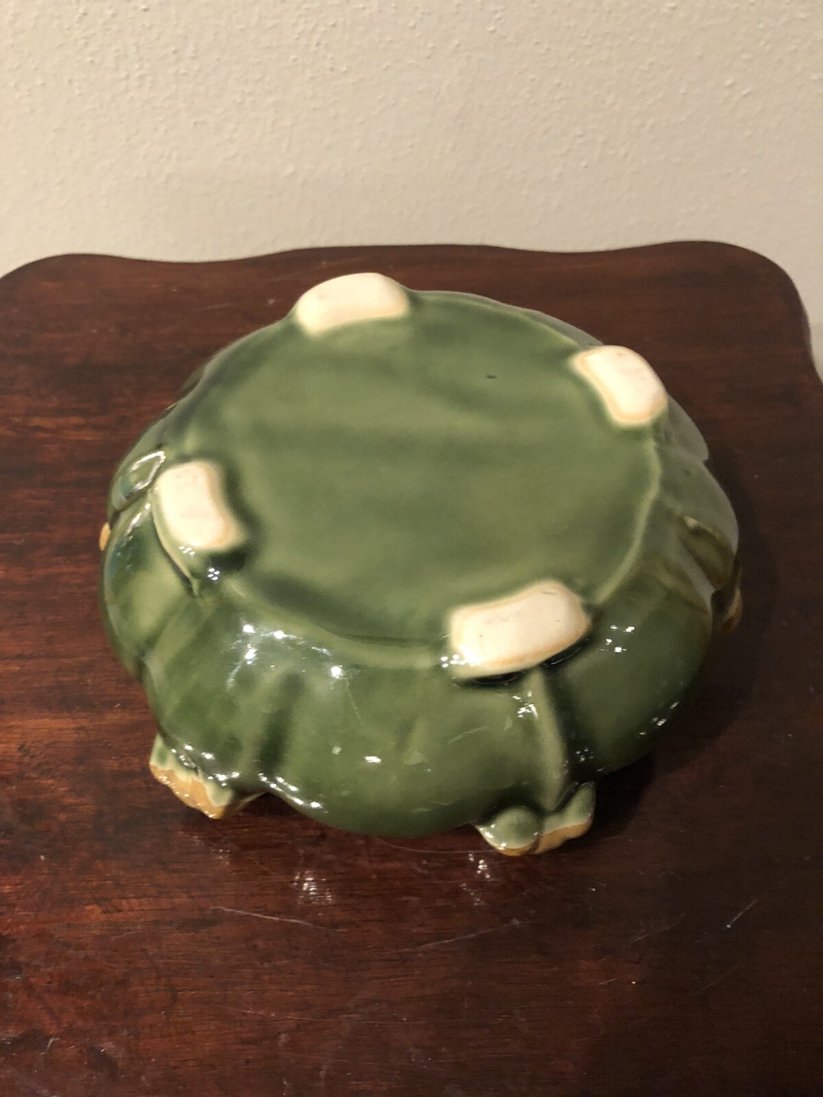 Majolica Frogs planter Asian pottery EUC