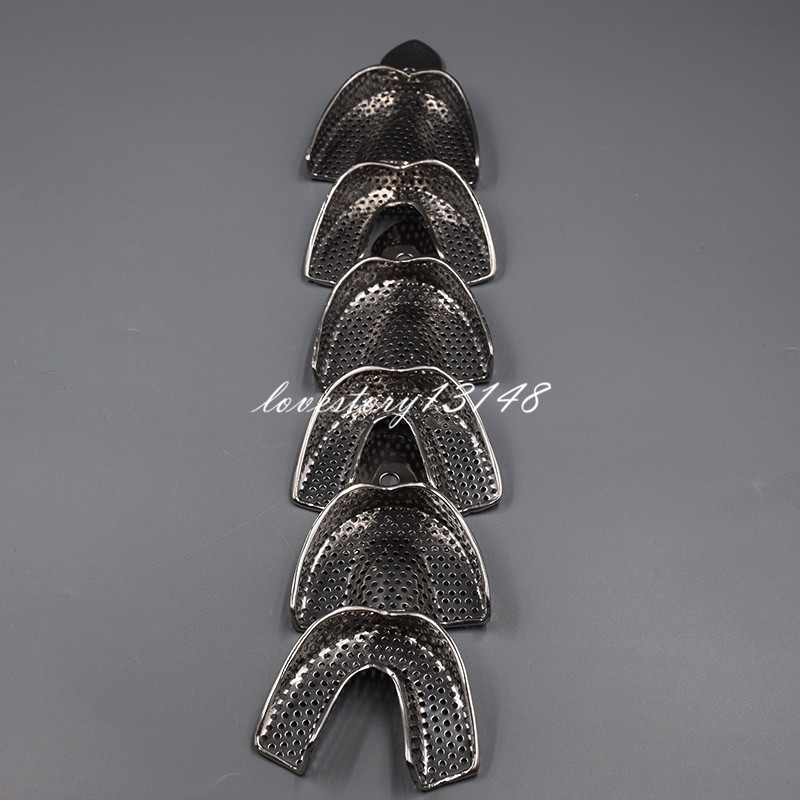 S/M/L Dental Autoclavable Metal Impression Trays Perforated Stainless Steel
