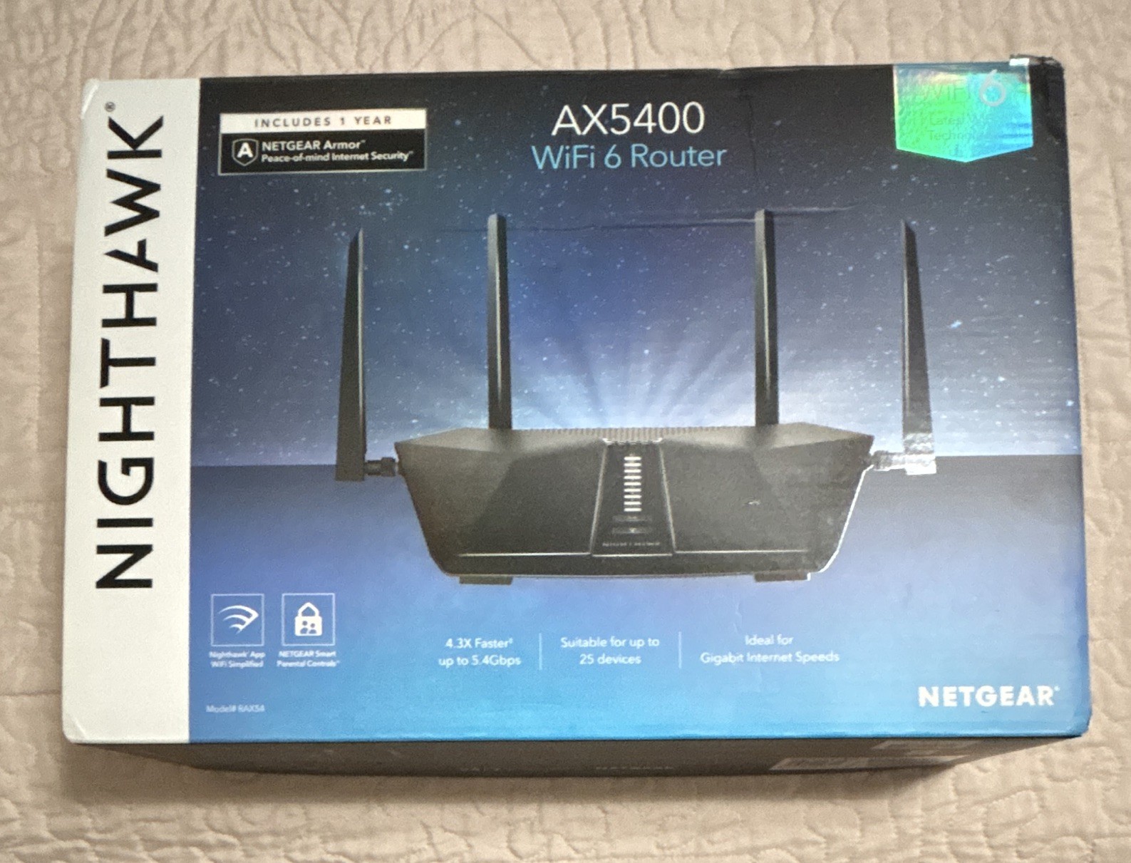 NETGEAR Nighthawk AX5400 RAX54S-100NAS WiFi 6 Dual-Band Router