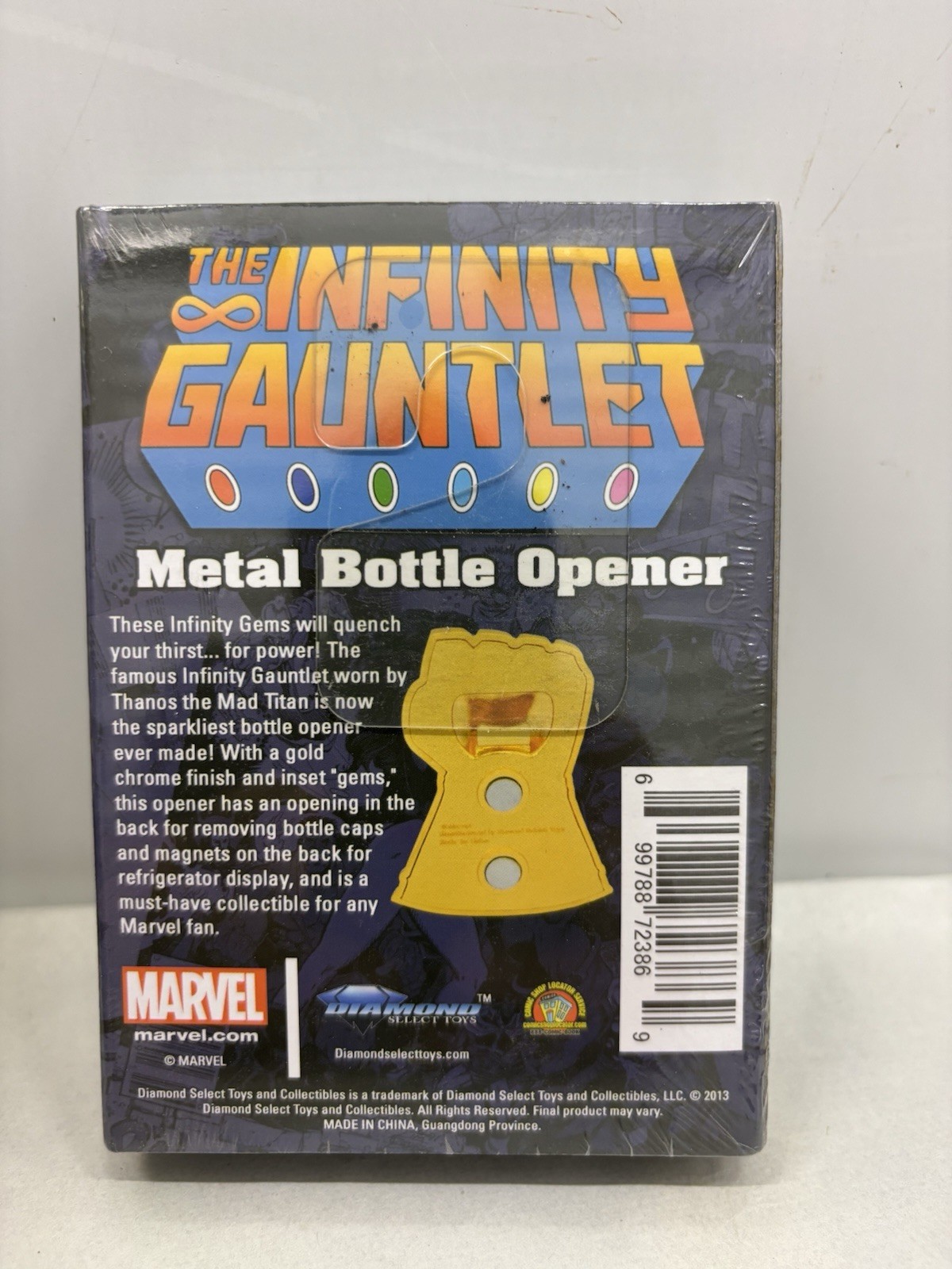 Marvel Infinity Gauntlet Metal Bottle Opener Thanos DST Sealed 2013