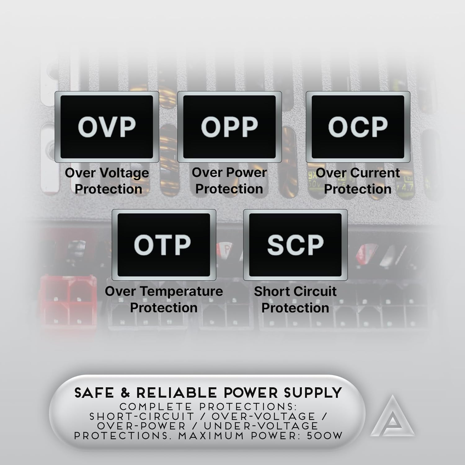 500W Fully Modular Mini ITX/Flex ATX Power Supply - Efficient Compact Design