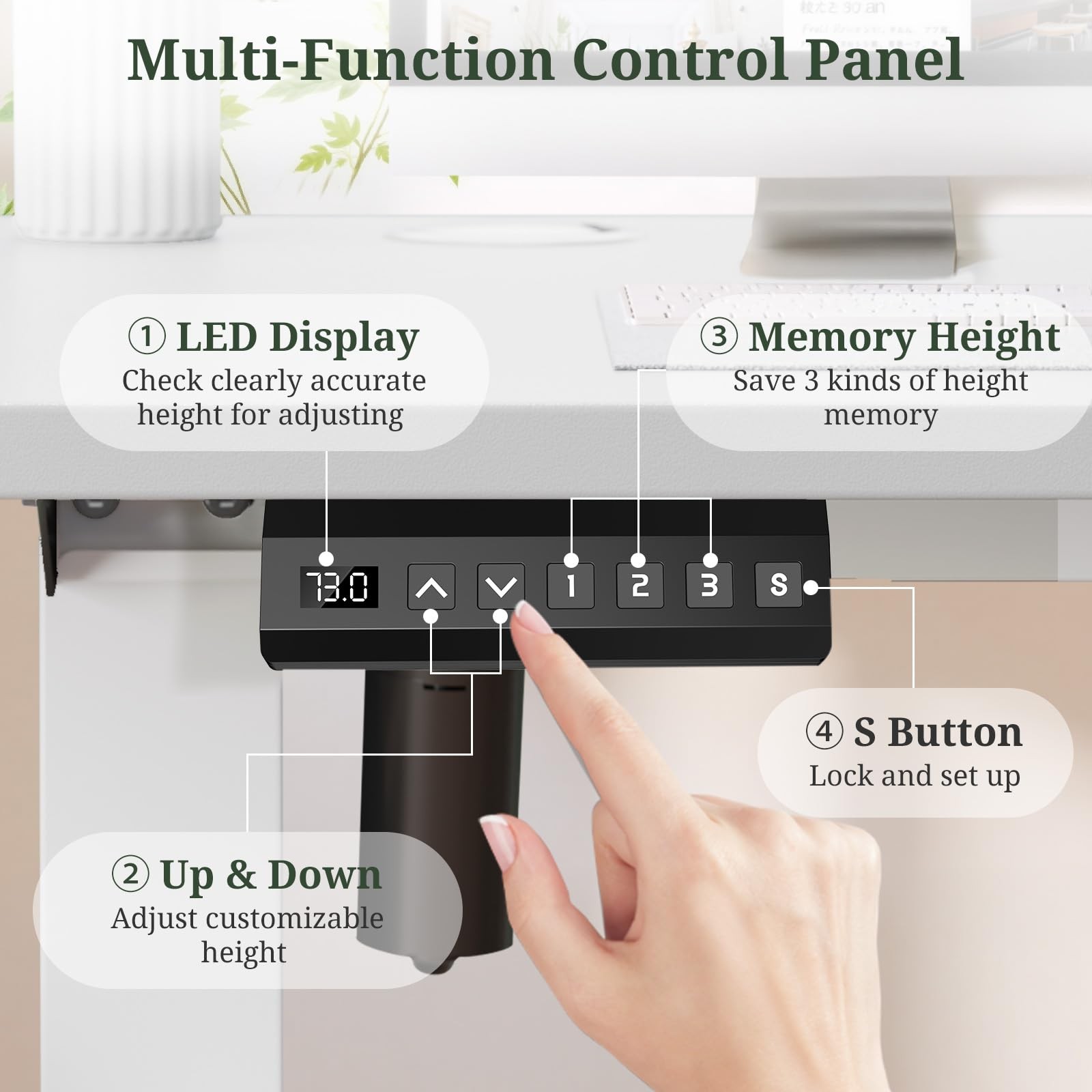 48 x 24 in Electric Standing Desk - Memory Height Adjustable Ergonomic Sit-to-St