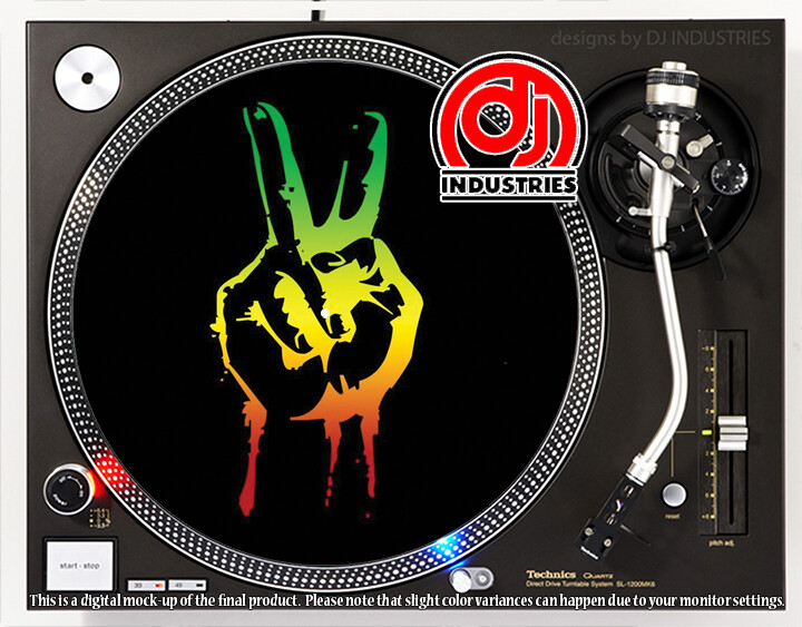 Rasta Peace Hand - 7"-12" DJ slipmat for turntable record player