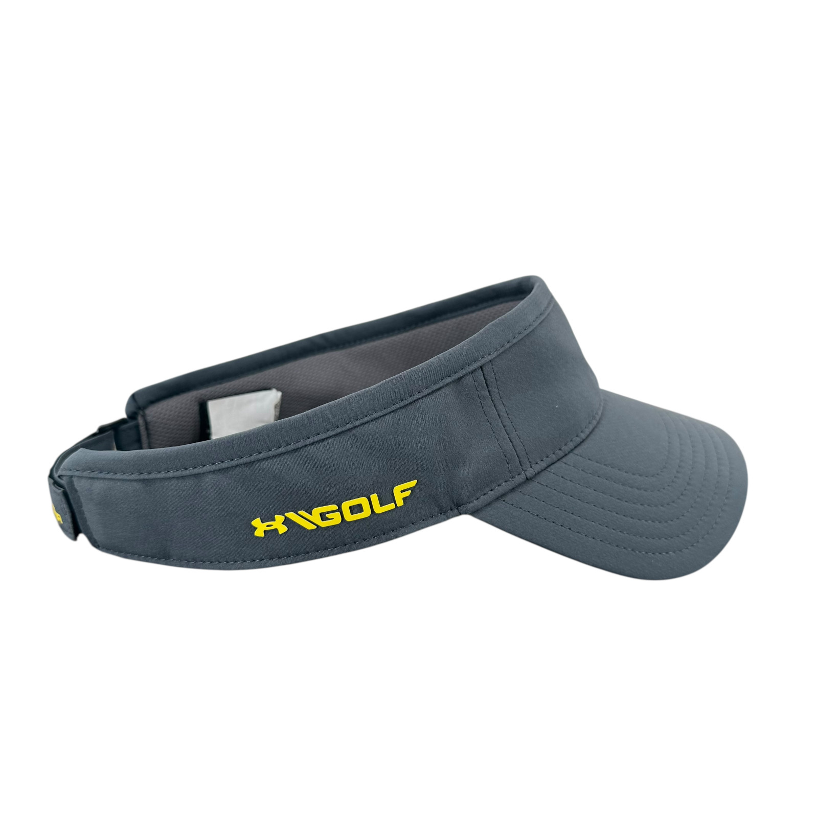Under Armour Golf Visor Gray Green Logo Adjustable Strap OSFA Outdoor Active EUC