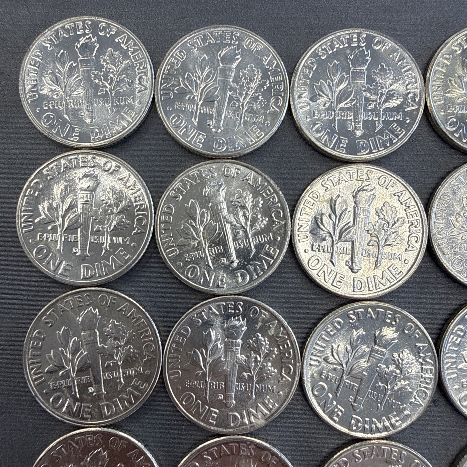 1957 D Roosevelt Silver Dime 50 Coins