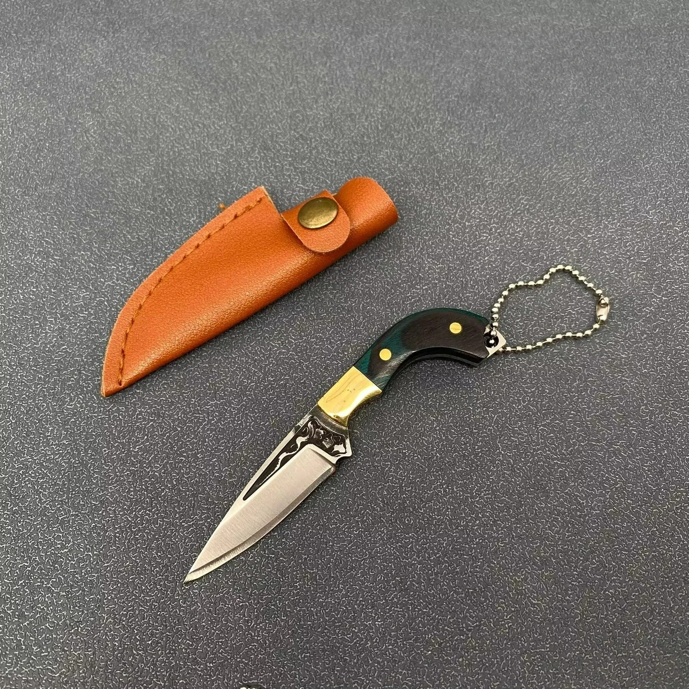 Mini Knife / Keychain - Wooden Handle