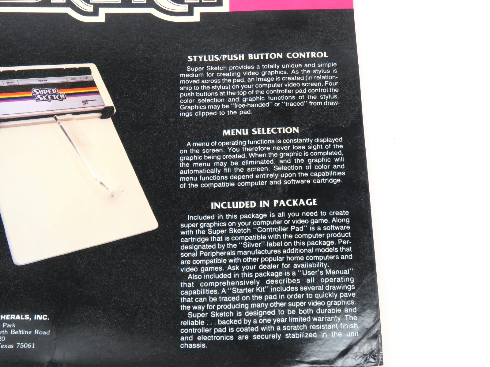 Super Sketch G2300 (1984) for Atari Home Computers Video Graphics #1