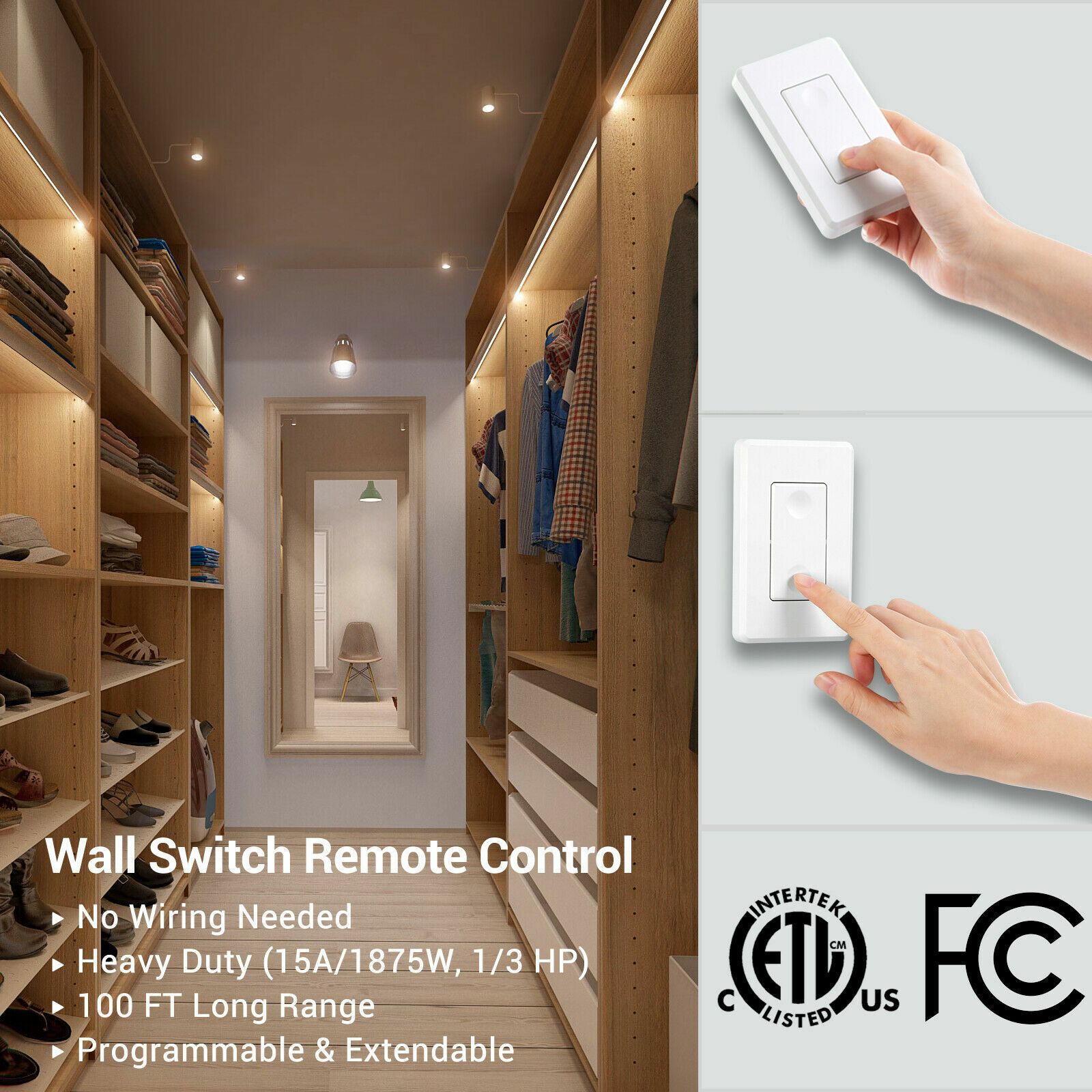 DEWENWILS Remote Control Light Switch Wireless Remote Power Wall Switch Outlet
