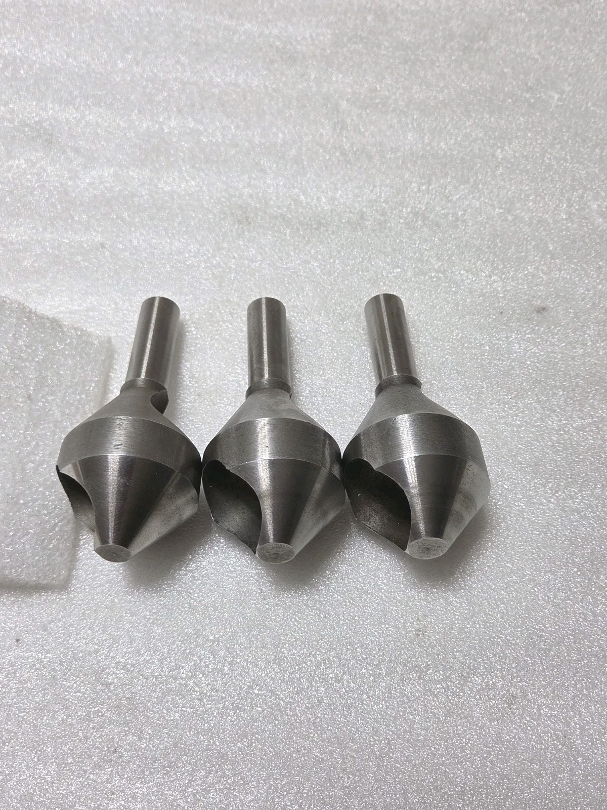 3 Pcs.- 1-1/2" Dia. HSS Zero Flute Countersink Deburring Tool 82°,  1/2" Shank