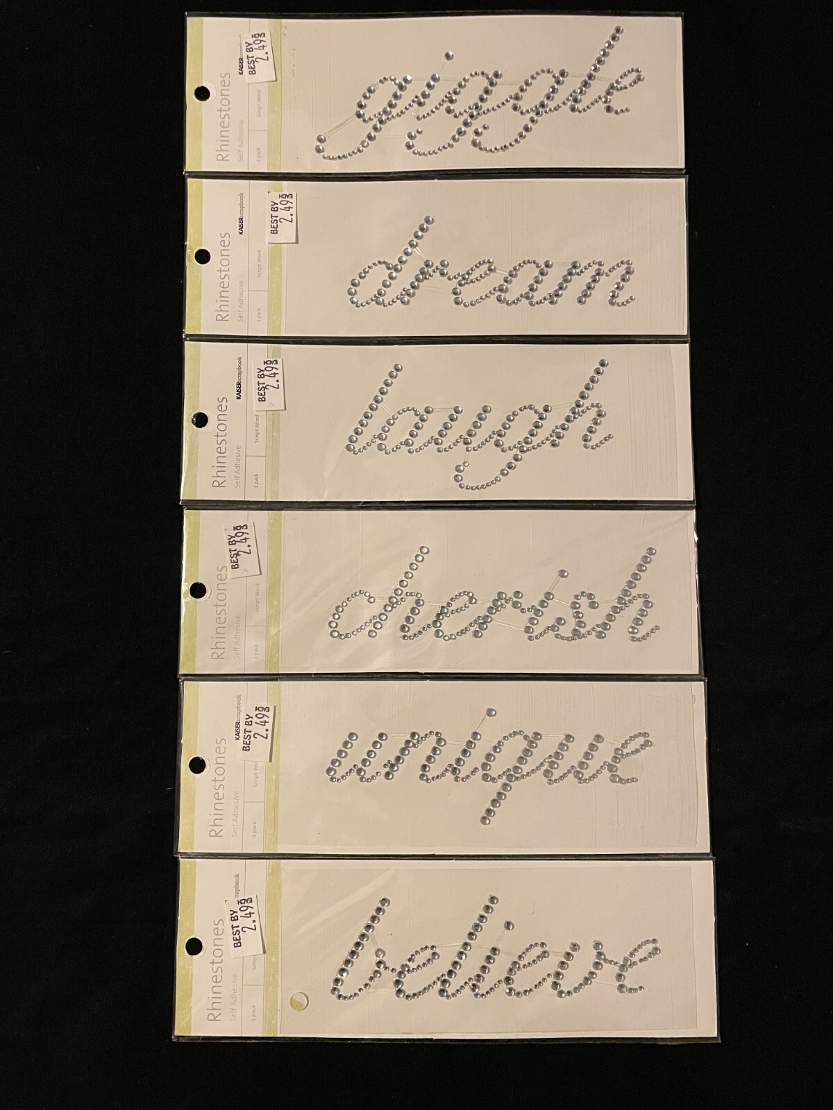 KAISER SCRAPBOOK RHINESTONE WORDS