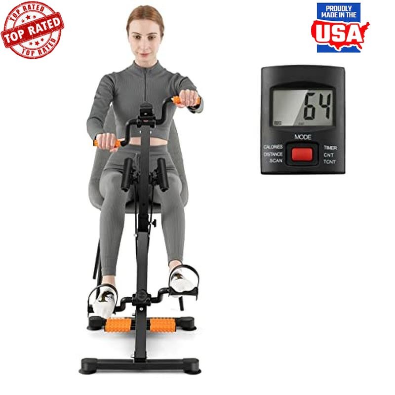 Pedal Exercise Bike Seniors Home Fitness Machine Adjustable LCD Monitor Massage