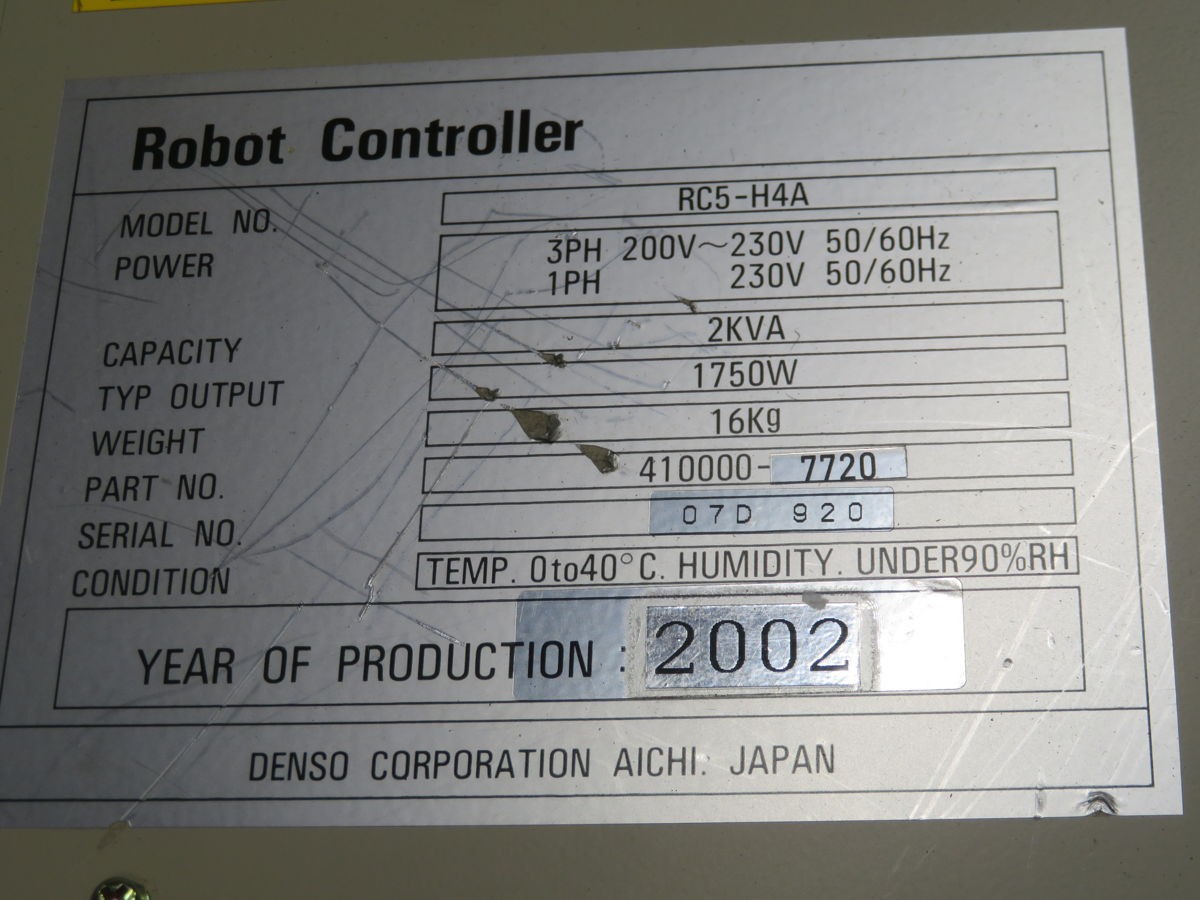 DENSO RC5-H4A 410000-7720 ROBOT CONTROLLER T262966