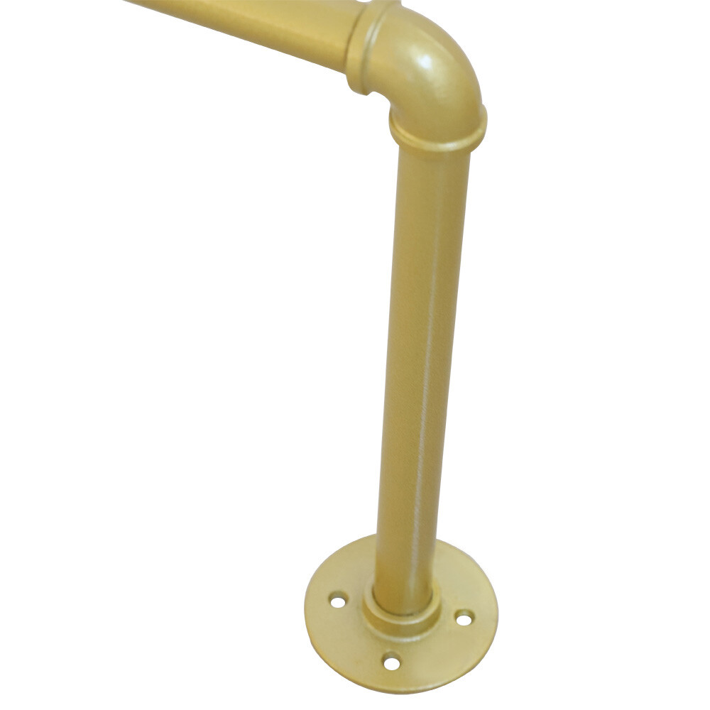 Wall Mount Clothes Rack Industrial Pipe Clothes Hanging Bar Home Garment Storage