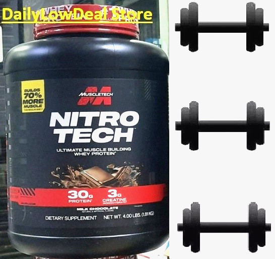 Muscletech Nitro Tech Whey Protein Milk Chocolate 4 lbs Exp: 08/2028