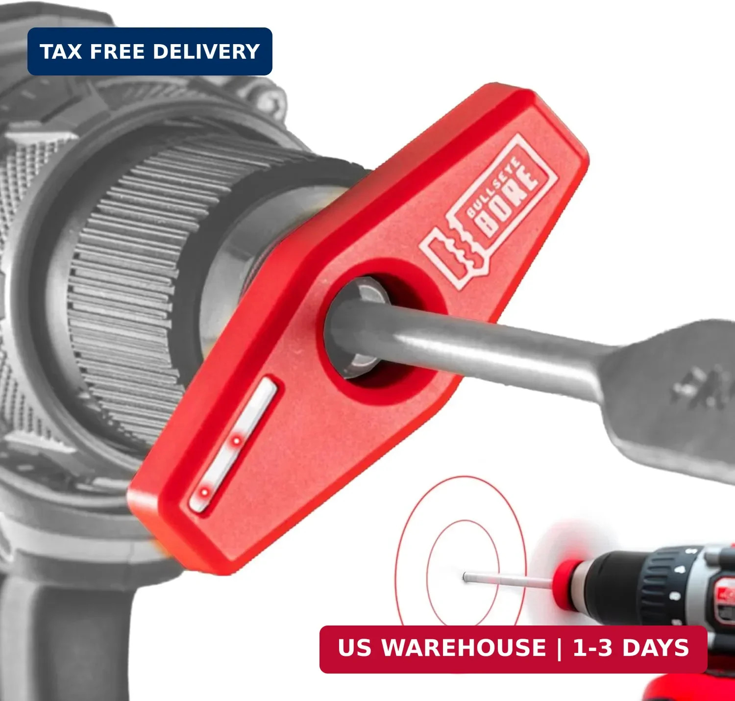 BullseyeBore Core CR1-100 - Drill Straight Every Time | Magnetic Red Laser Drill