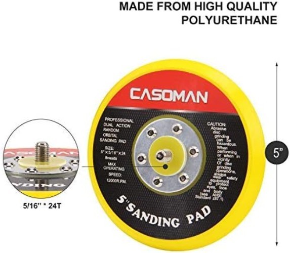Versatile 5-Inch Orbital Sander Pads with Hook & Loop for Quick Changes - 2 Pack