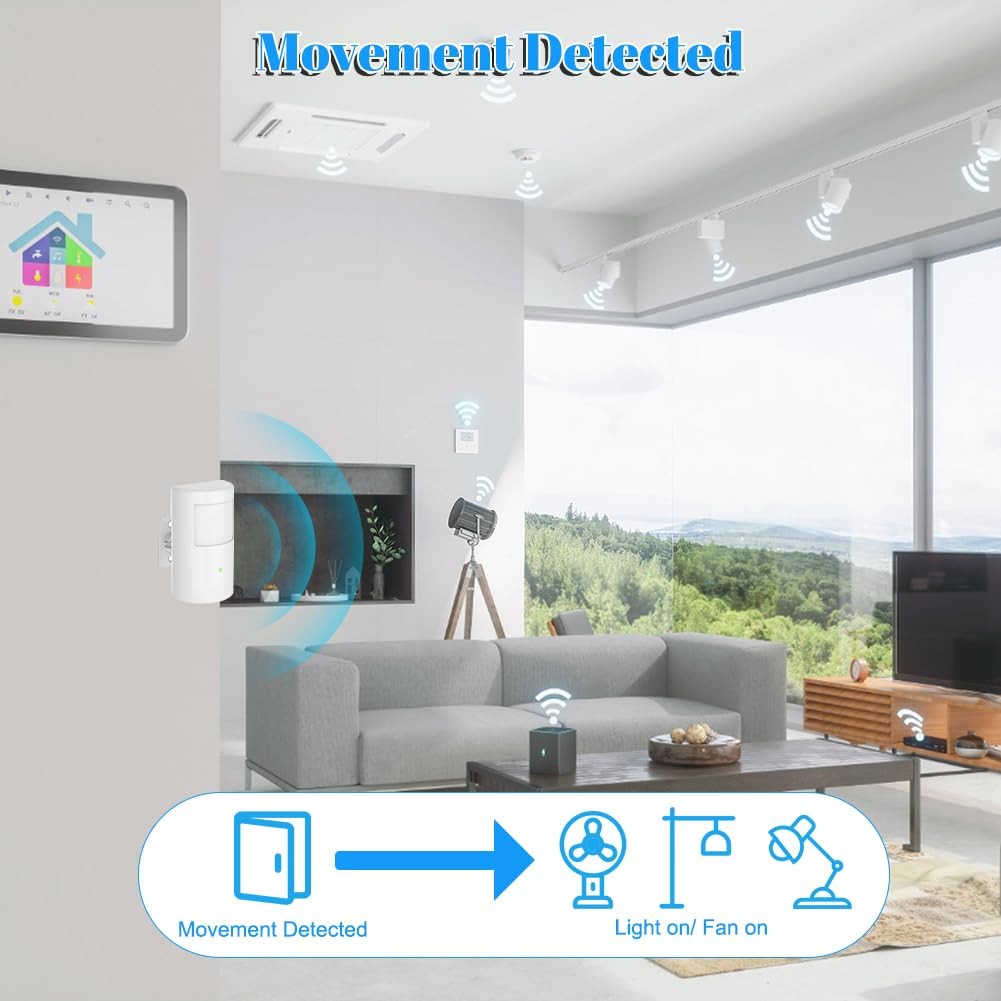 Motion Switch with Outlet, Wireless Motion Activated Light Control, Motion Ac...