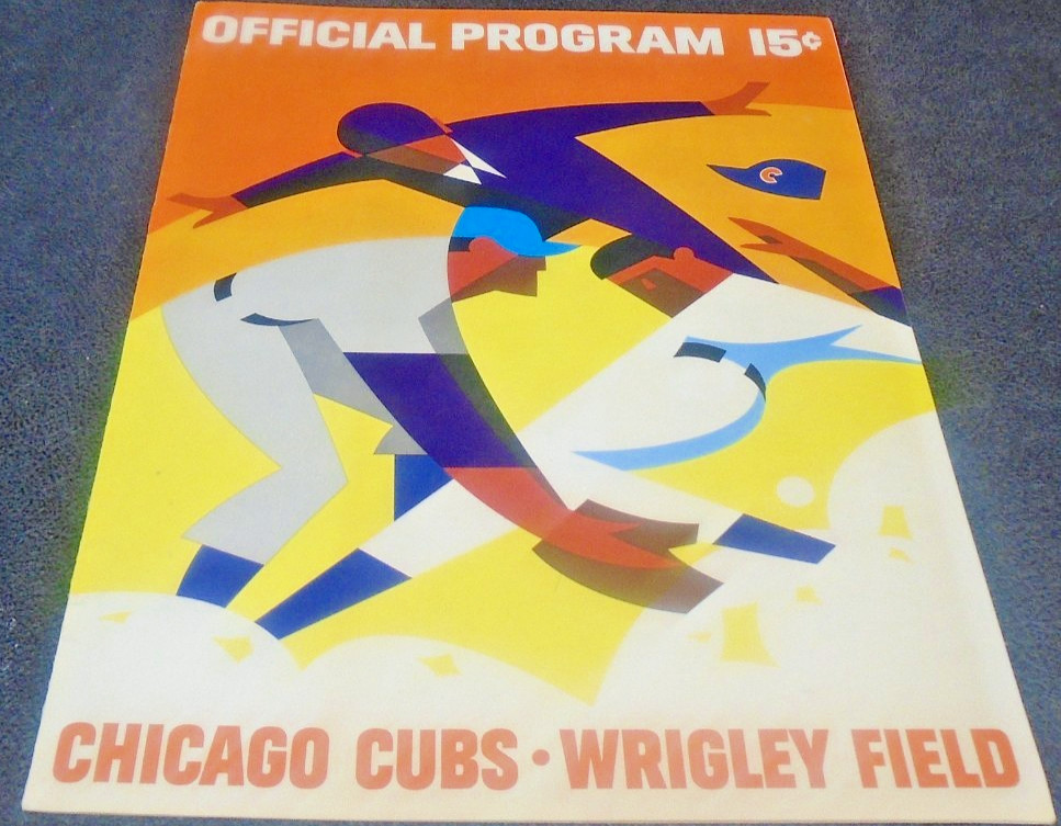 1967 CHICAGO CUBS PROGRAM SCORECARD VS PHILADELPHIA PHILLIES BASEBALL MLB RARE