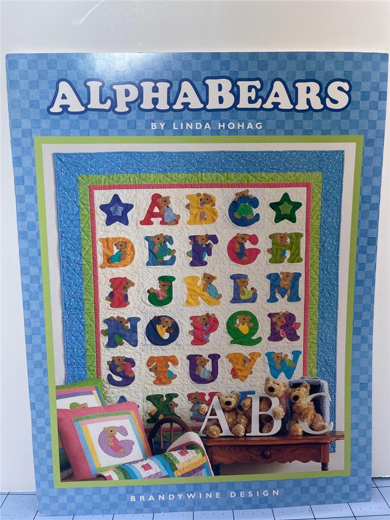 BRANDYWINE DESIGN Quilt Pattern Book - ALPHABEARS - 10 Designs - Linda Hohag