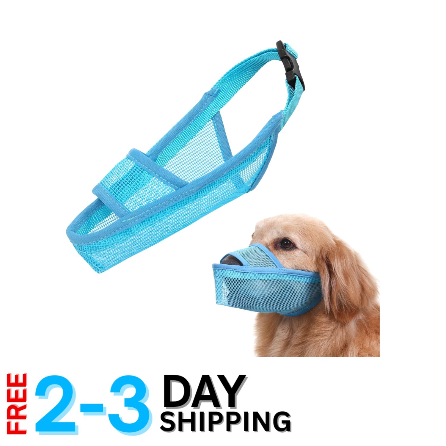 Stylish & Breathable Dog Muzzle for Beagle, Corgi, and Border Collies - Size S