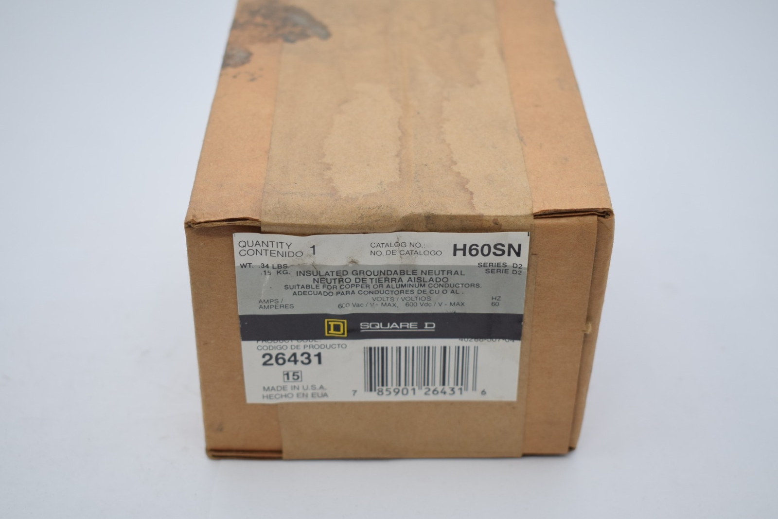 NEW SQUARE D H-60-SN GROUNDING TERMINAL Neutral