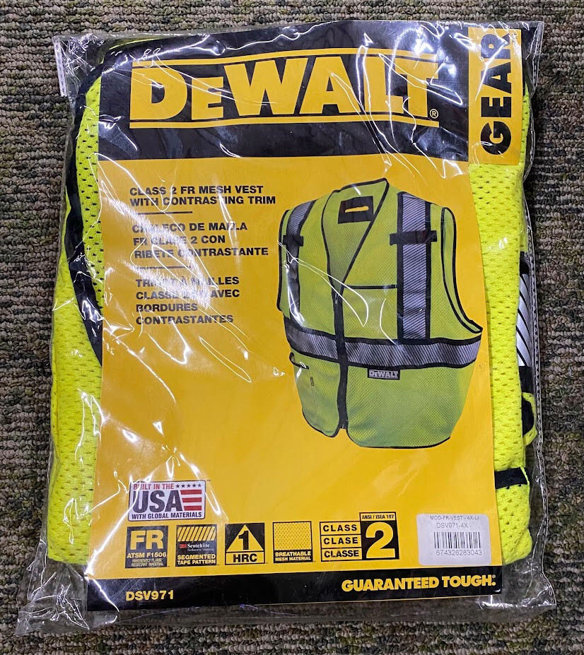DEWALT DSV971-4X(4X/Green/Modacrylic) Class 2 Fire Retardant Vest