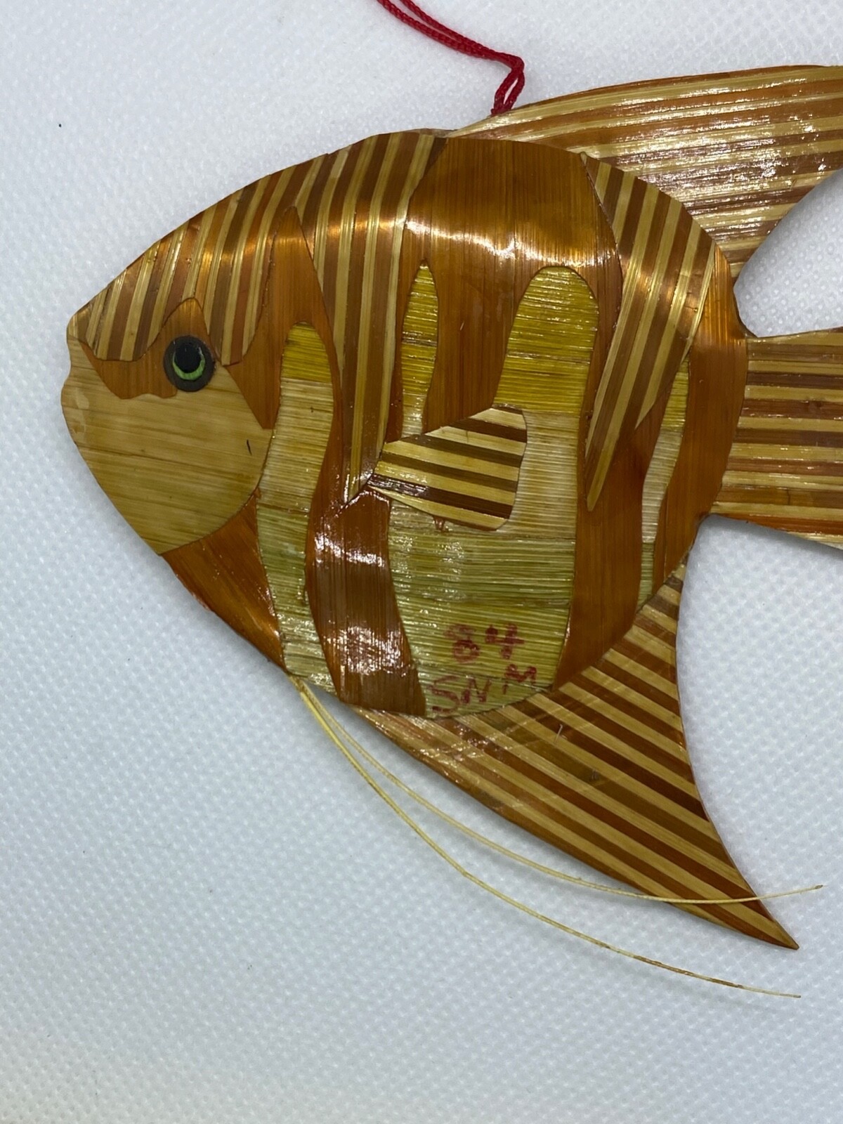 Handmade Bamboo Origami Fish Ornament 5 inches Beautiful Details 