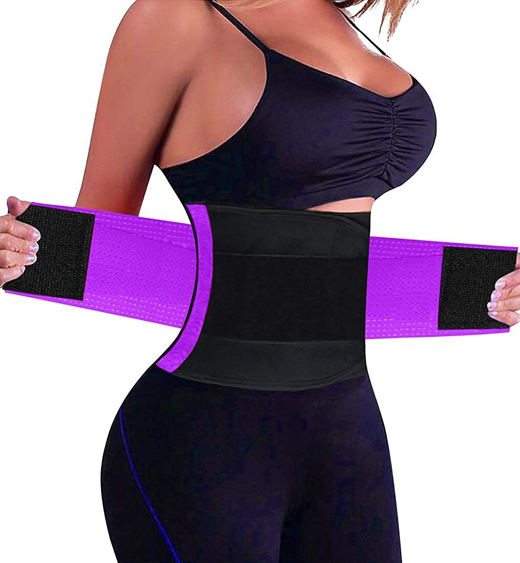 KBODIE Purple Size M waist Trainer Belt Slimming Waist Trimmer Belly Band Sweat