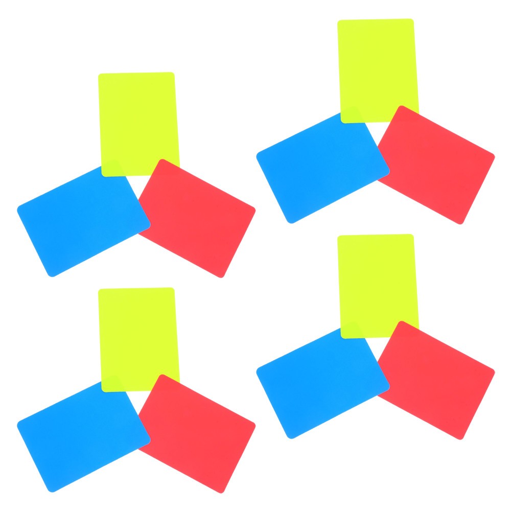 12 Pcs Referee Cards Set Soccer Game Warning Red Blue Yellow for Sports