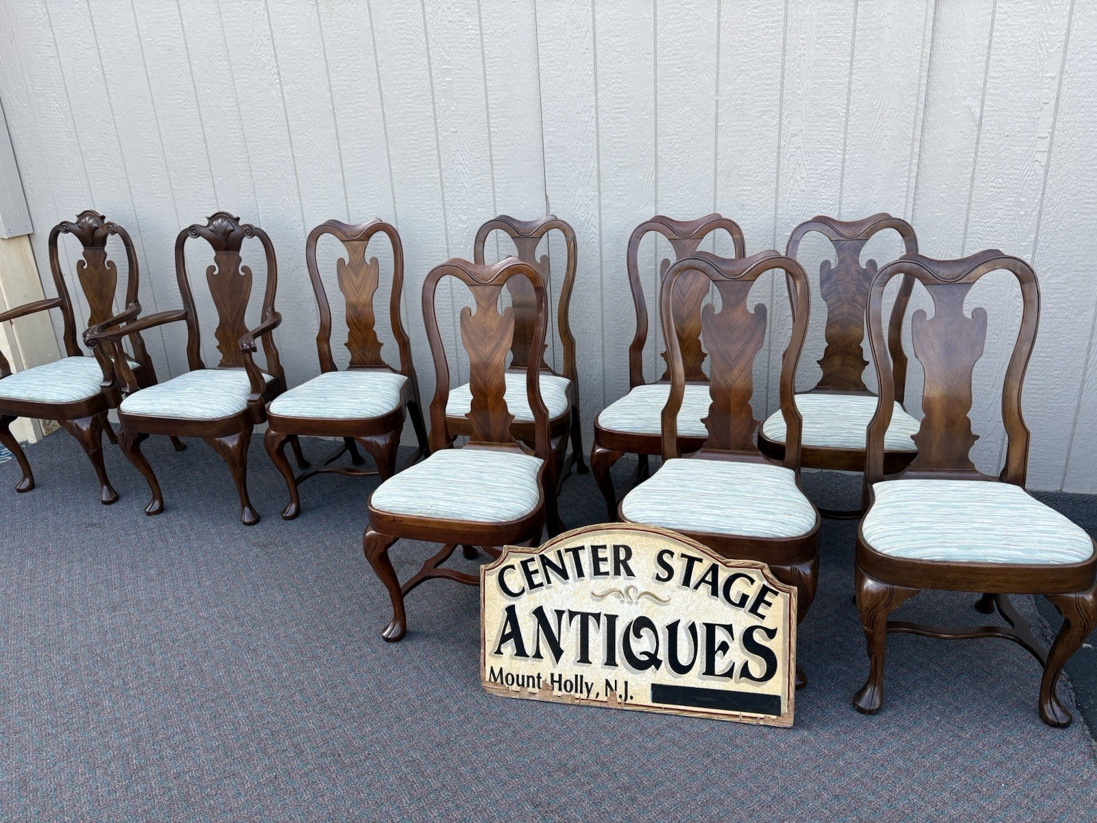 65394  Set of 9 Solid Mahogany Custom Made Dining Chairs Chair s
