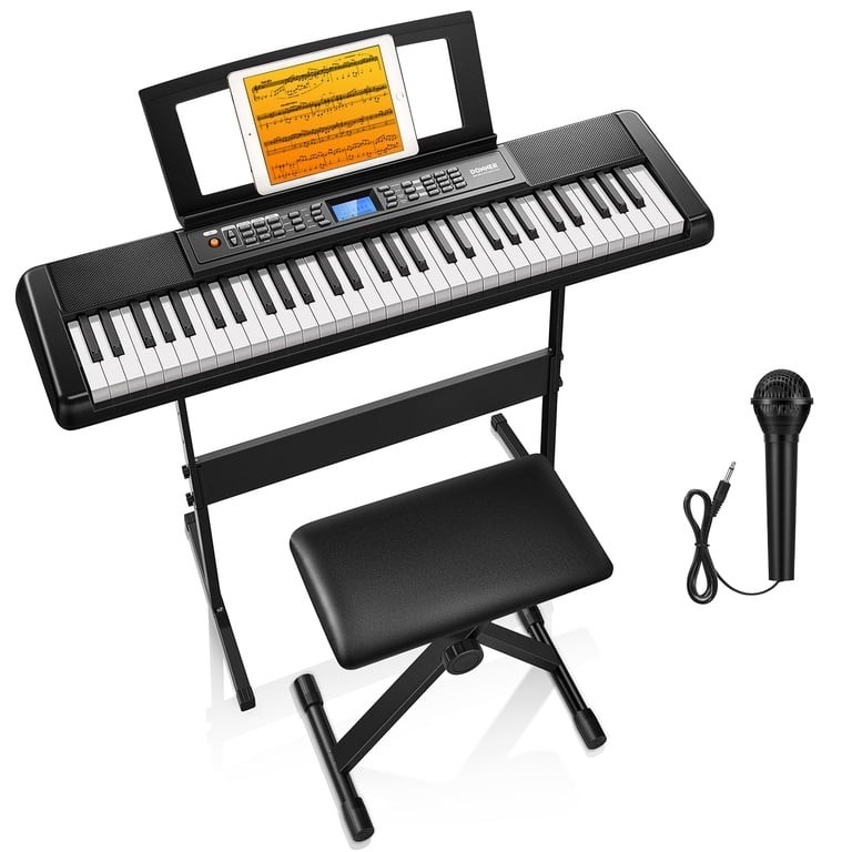 Donner DEK-200 61-Key Digital Piano Keyboard Set w/ Stand Bench Mic Bluetooth