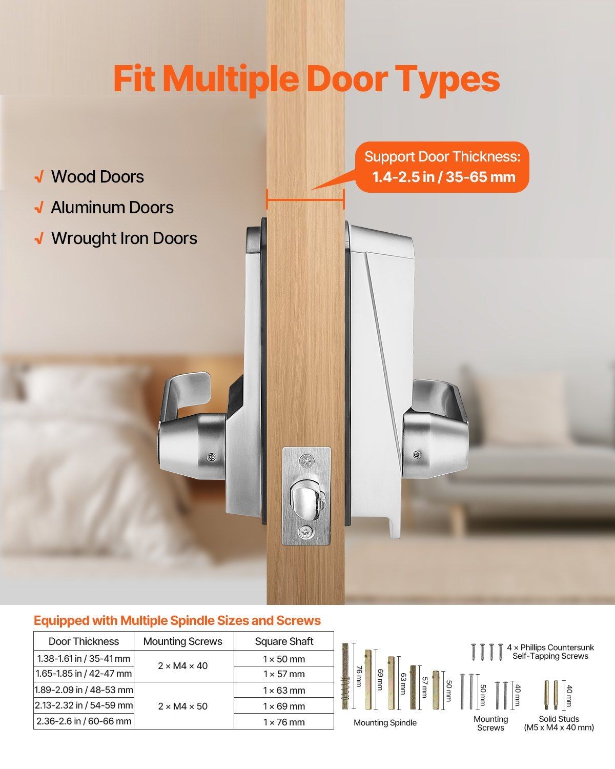 Waterproof Keyless Mechanical Lock, 14-Key Keypad Entry with Stainless Handle