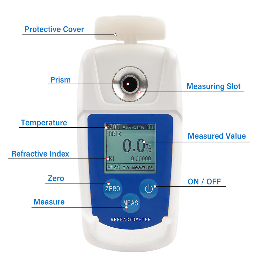 High 0-55% Digital Refractometer Meter Automatic I0G7