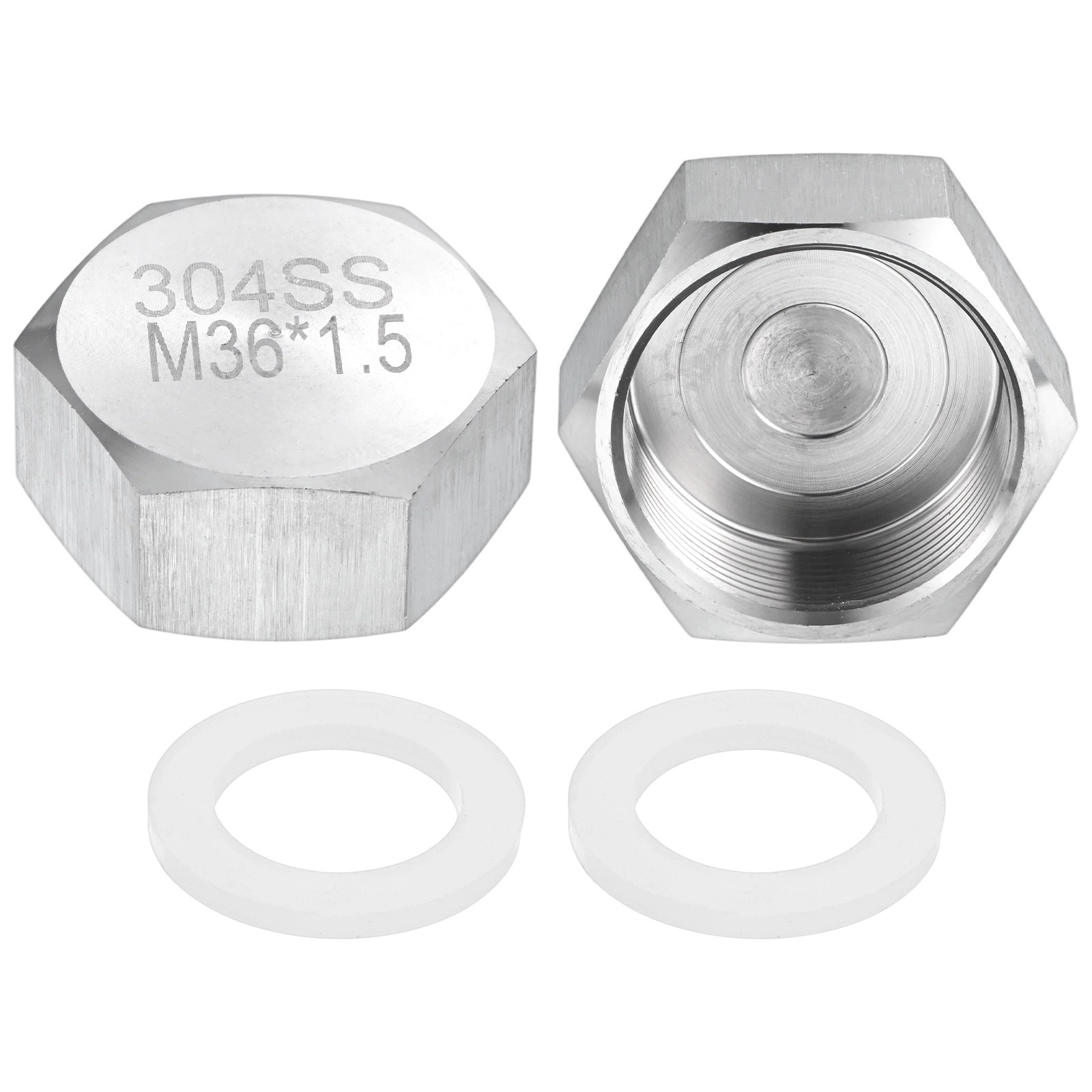 2-Pack Hex End Cap, M36*1.5 m Female Thread Pipe Fitting