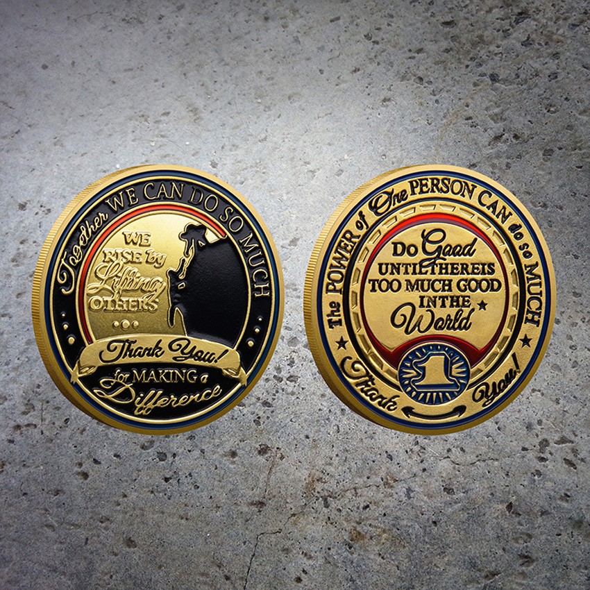 10PCS Thank You For Making A Difference Gold Plated Commemorative Challenge Coin